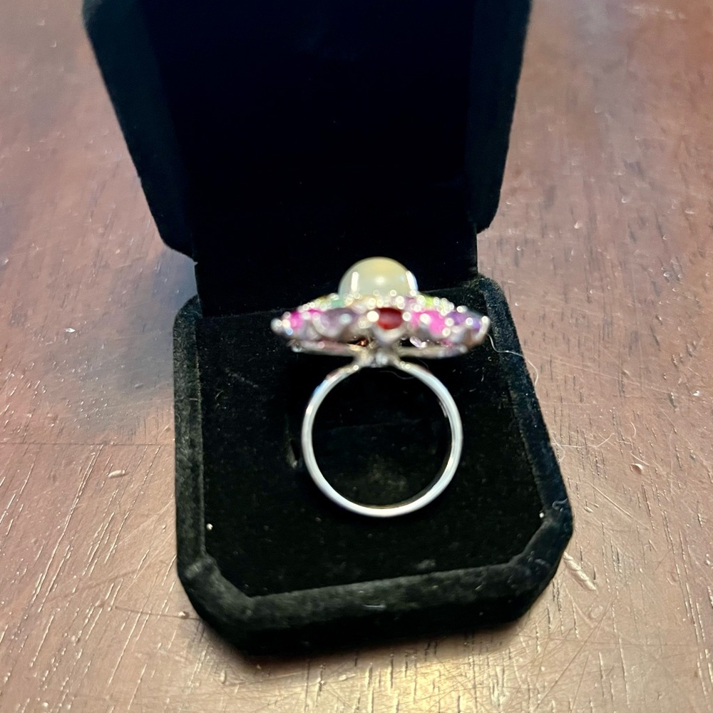 Multicolor Gemstone Silver Ring - image 4